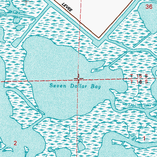 Topographic Map of Seven Dollar Bay, LA