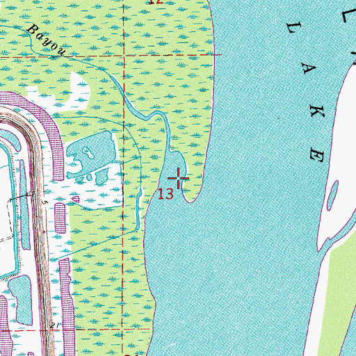 Topographic Map of Shatters Bayou, LA