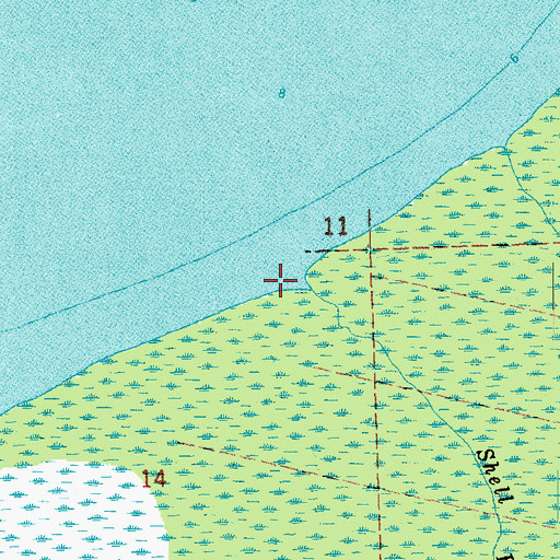 Topographic Map of Shell Bank Bayou, LA