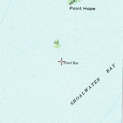 Topographic Map of Shell Bar, LA