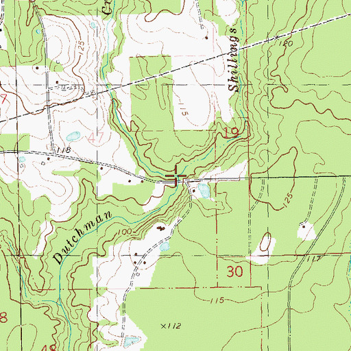 Topographic Map of Shillings Branch, LA