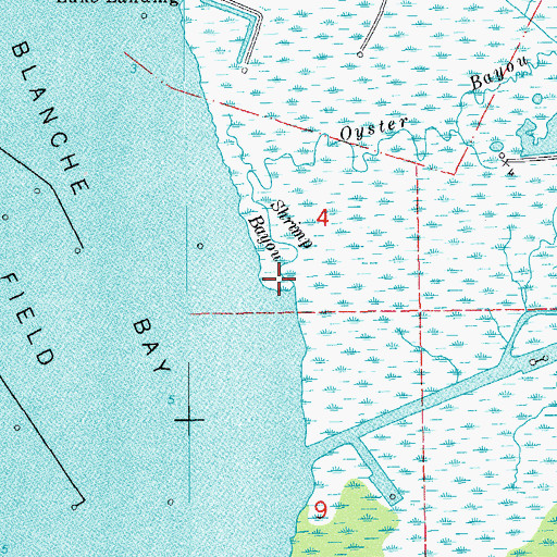 Topographic Map of Shrimp Bayou, LA