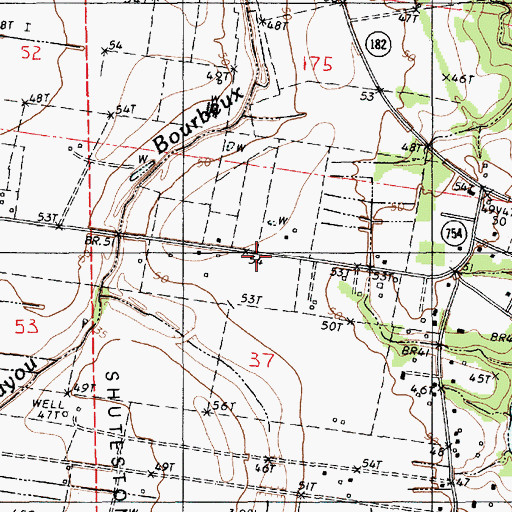 Topographic Map of Shuteston Oil and Gas Field, LA