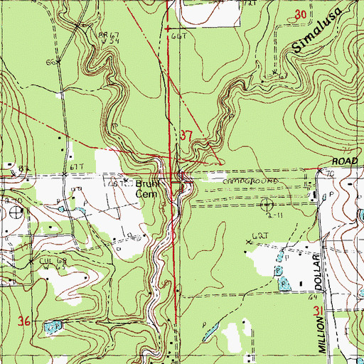 Topographic Map of Simalusa Creek, LA