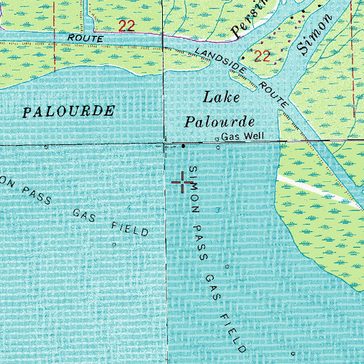 Topographic Map of Simon Pass Gas Field, LA