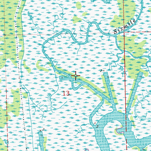 Topographic Map of Sixmile Bayou, LA