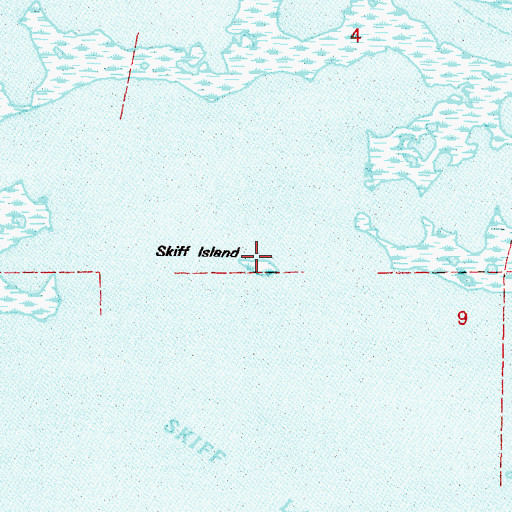 Topographic Map of Skiff Island, LA