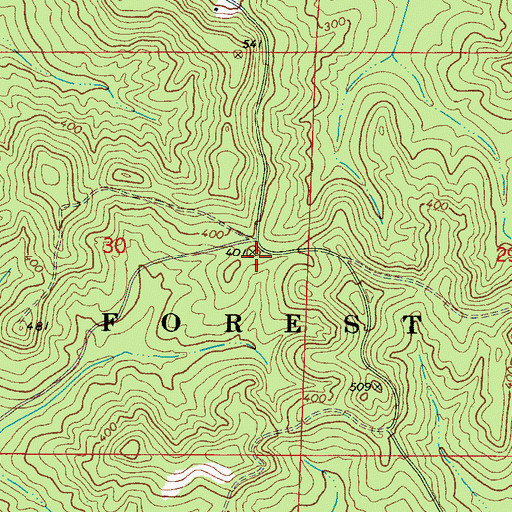 Topographic Map of Shady Grove Church (historical), AL