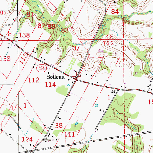 Topographic Map of Soileau, LA