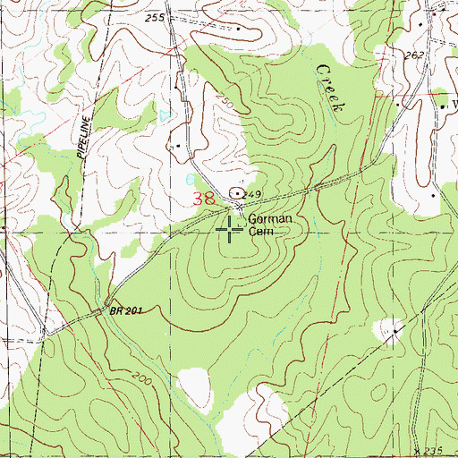 Topographic Map of Sorman Cemetery, LA