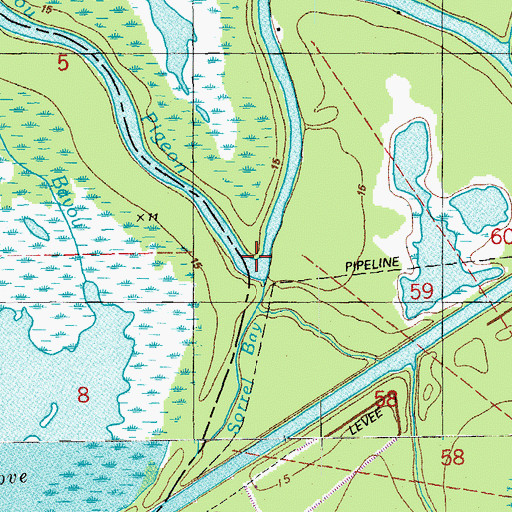 Topographic Map of Sorrel Bay, LA