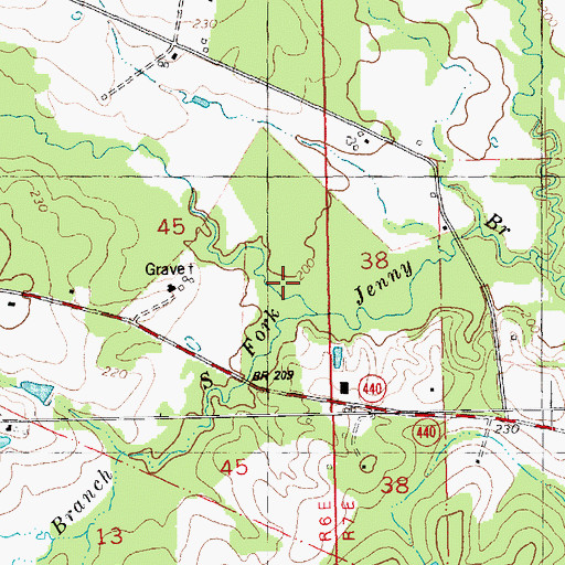 Topographic Map of South Fork Jenny Branch, LA