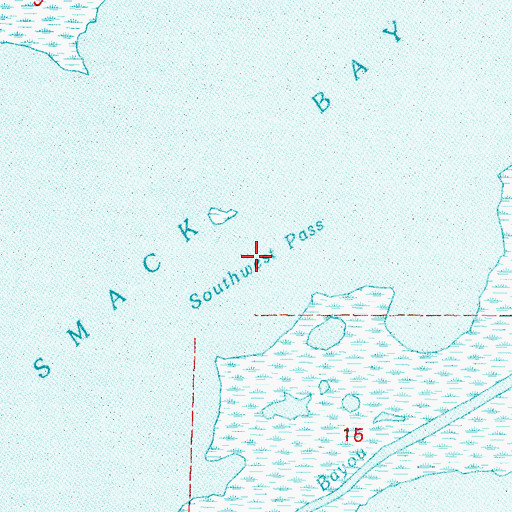 Topographic Map of Southwest Pass, LA