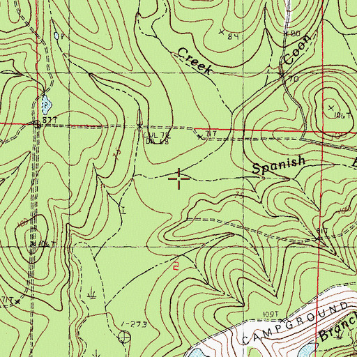 Topographic Map of Spanish Branch, LA