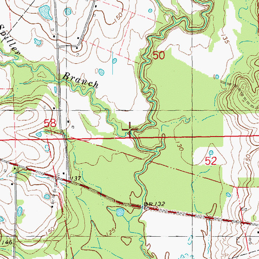Topographic Map of Spiller Branch, LA