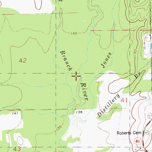 Topographic Map of Spring Branch, LA