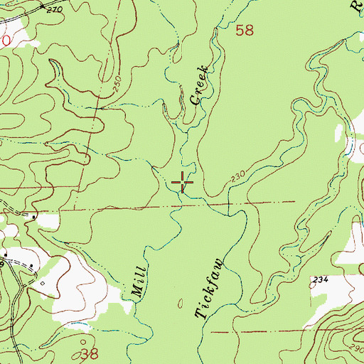 Topographic Map of Spring Creek, LA