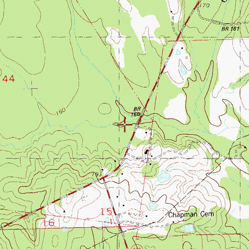 Topographic Map of Spring Creek, LA