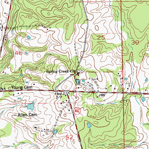 Topographic Map of Spring Creek Church, LA