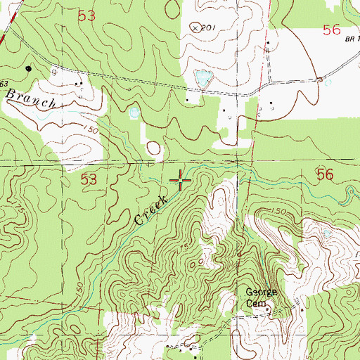Topographic Map of Stone Branch, LA
