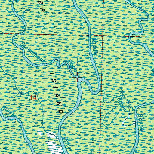 Topographic Map of Steamboat Bayou, LA