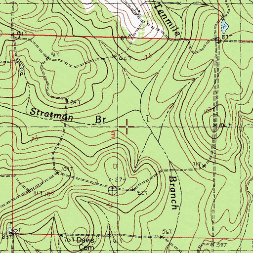 Topographic Map of Stratman Branch, LA