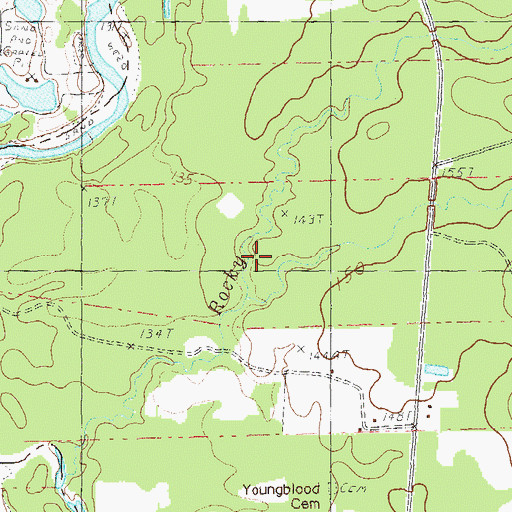 Topographic Map of Strother Creek, LA