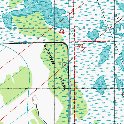 Topographic Map of Summers Island, LA