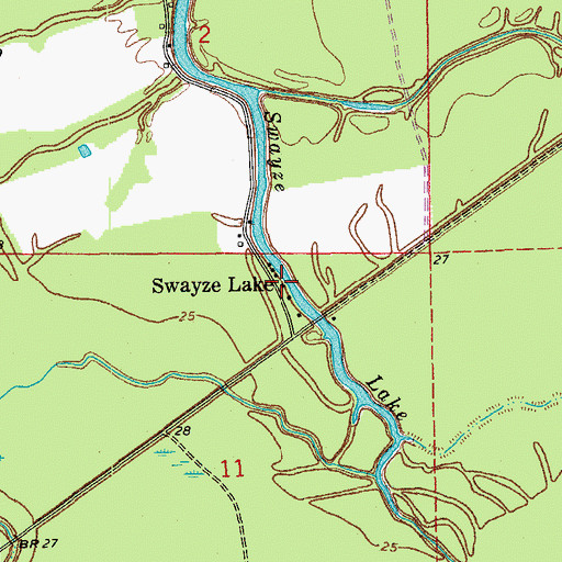 Topographic Map of Swayze Lake, LA