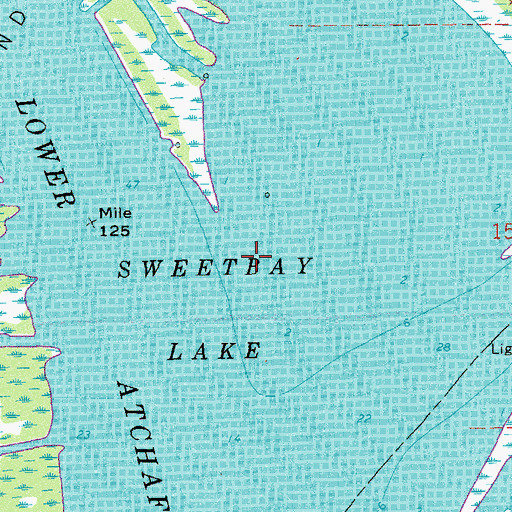 Topographic Map of Sweetbay Lake, LA