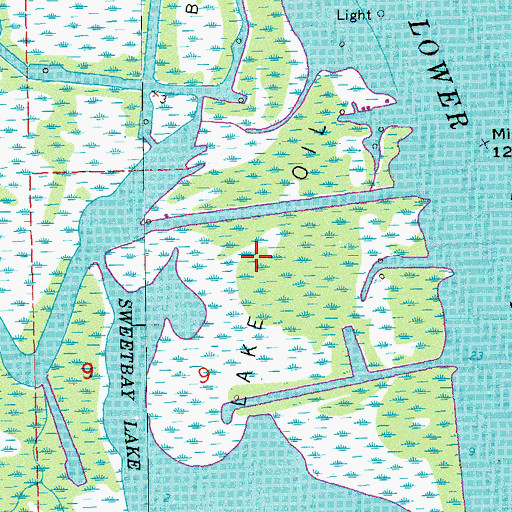 Topographic Map of Sweetbay Lake Oil and Gas Field, LA