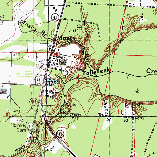Topographic Map of Talisheek Creek, LA