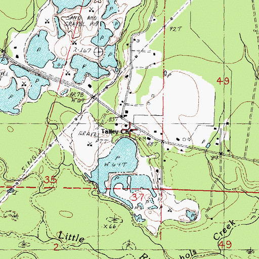 Topographic Map of Talley Church, LA