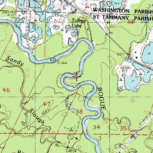 Topographic Map of Talleys Creek, LA