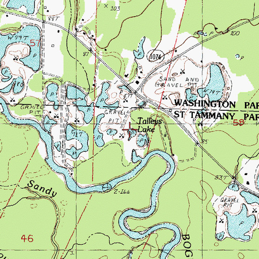 Topographic Map of Talleys Lake, LA