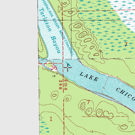Topographic Map of Tarleton Bayou, LA