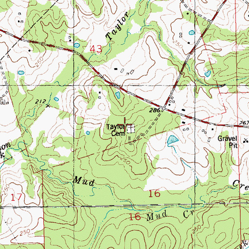 Topographic Map of Taylor Cemetery, LA
