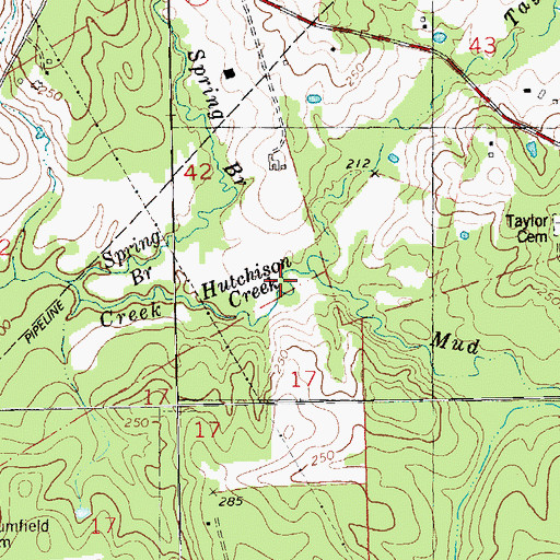 Topographic Map of Taylor Creek, LA