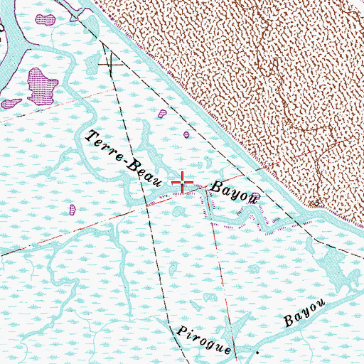 Topographic Map of Terre-Beau Bayou, LA