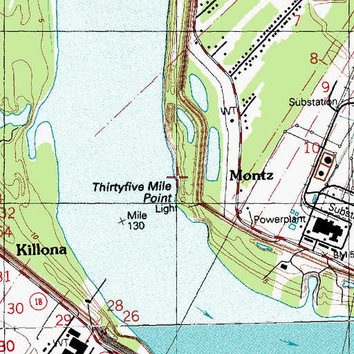 Topographic Map of Thirtyfive Mile Point, LA