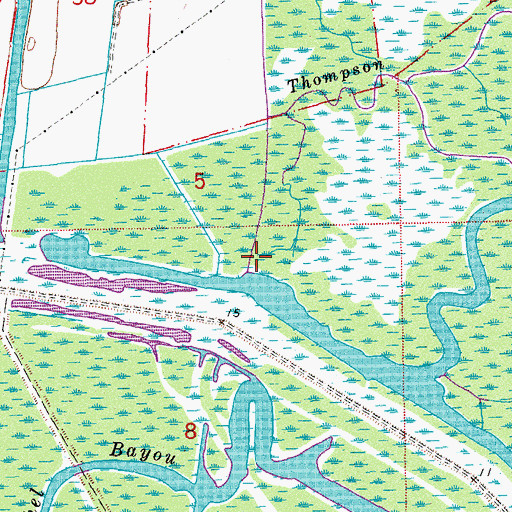 Topographic Map of Thompson Bayou, LA