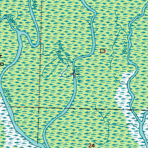 Topographic Map of Three Knot Bayou, LA