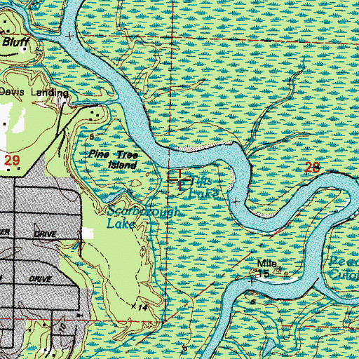 Topographic Map of Tifts Lake, LA
