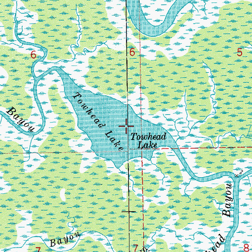 Topographic Map of Towhead Lake, LA