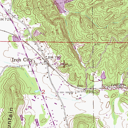 Topographic Map of Bethany Baptist Church, AL