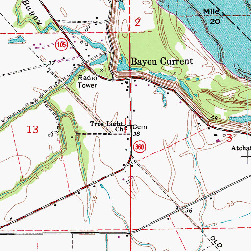 Topographic Map of True Light Church, LA