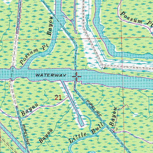Topographic Map of Tucker Bayou, LA