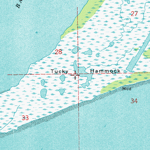 Topographic Map of Tucky Hammock, LA