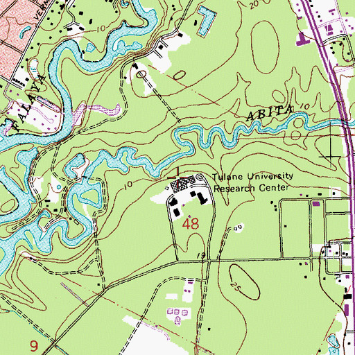 Topographic Map of Tulane National Primate Research Center, LA