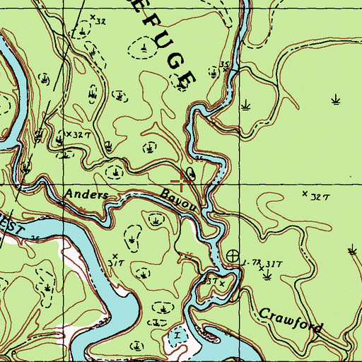 Topographic Map of Turkey Pond, LA